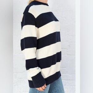 Piombo Black and Cream Striped Sweater